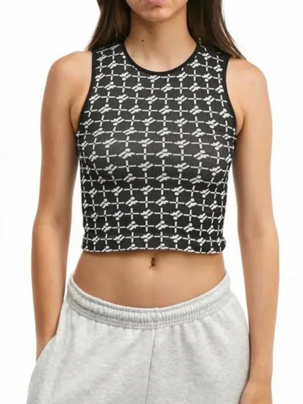iets frans Black and White Tank